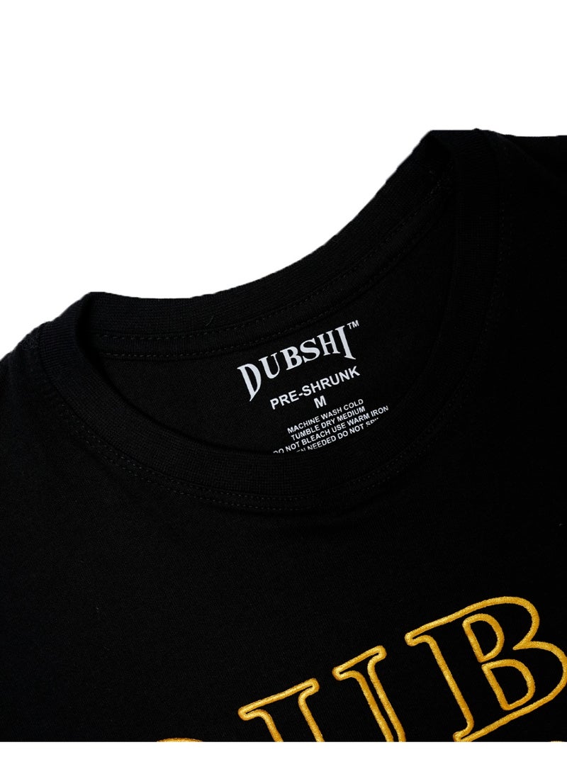 Dubshi Dubai T Shirt Black Gold D216 - Image 3