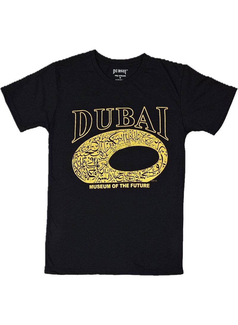 Dubshi Dubai T Shirt Black Gold D216 - Image 4