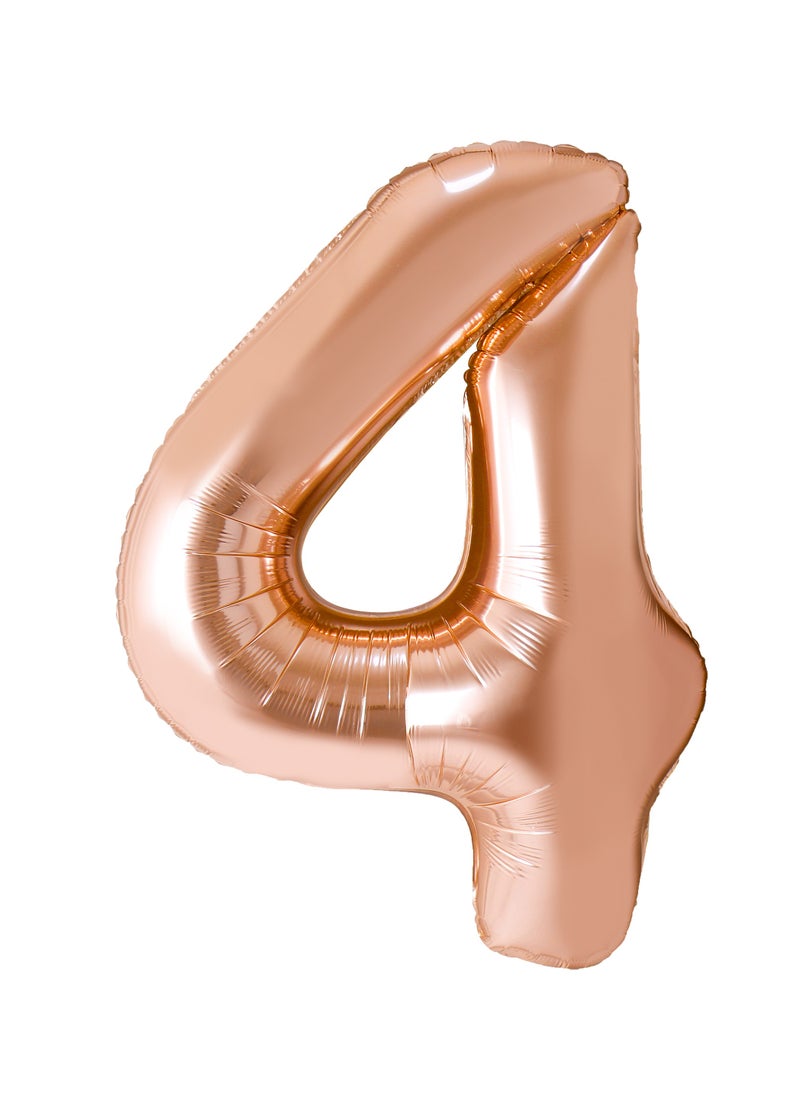 Party Zone Champagne Gold Foil Balloon Number 4 33" 