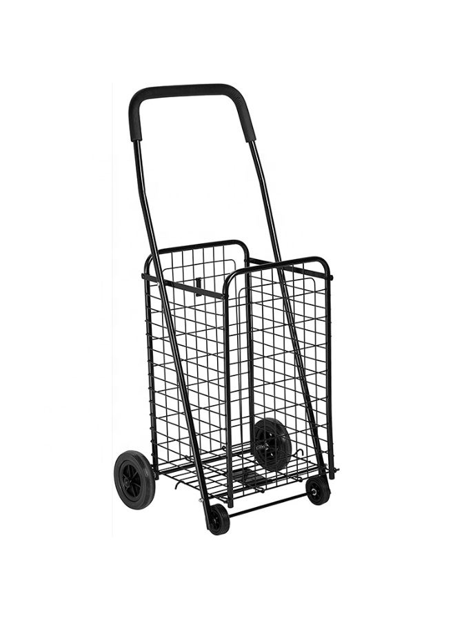 Portable Folding Collapsible Steel Wheeled Trolley Shopping Wagon Cart – Heavy-Duty Metal Frame, Smooth Rolling Wheels, Compact Foldable Design for Grocery, Travel & Home Use - Image 2