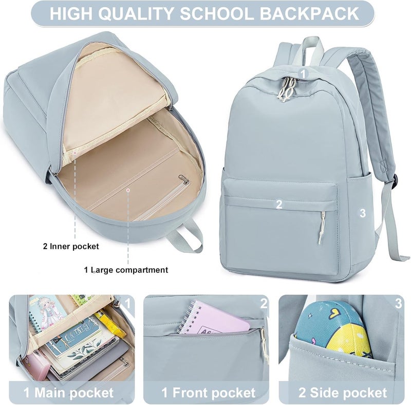 LOIDOU Backpack for Teen Girls Middle-School Primary Elementary Bookbags 17inch Kids Backpack Women laptop Backpack Lightweight Casual Daypack - Image 5