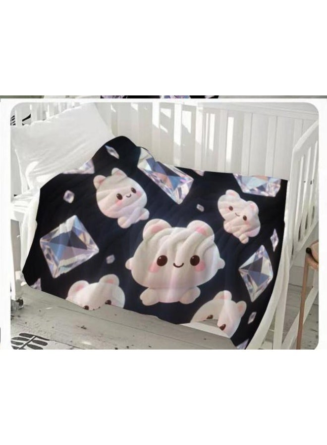 عام بطانية رقيقة من الفانيلا الكرتونية للأطفال والرضع (دافئة ومريحة، ومناسبة للنوم والألعاب) 70 سم * 100 سم - Image 2