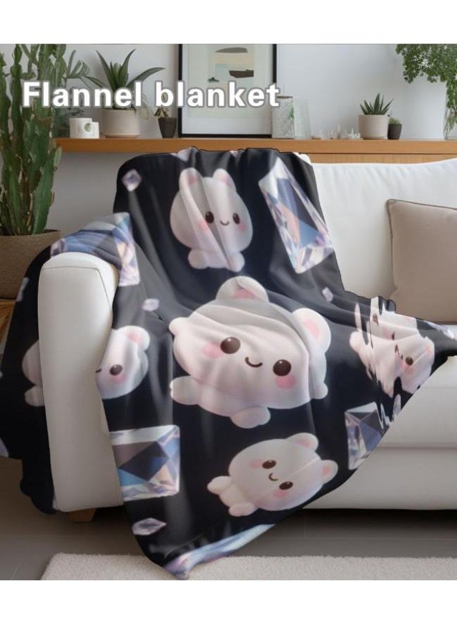 عام بطانية رقيقة من الفانيلا الكرتونية للأطفال والرضع (دافئة ومريحة، ومناسبة للنوم والألعاب) 70 سم * 100 سم - Image 1