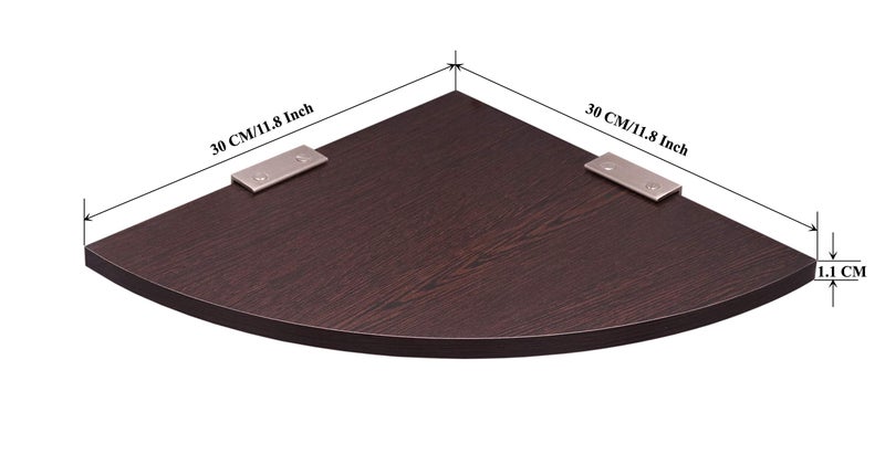 Captiver Wooden MDF Wall Mounted Decorative Sbt Corner Shelf (12 Inch, Wenge) Bathroom Living Room Kitchen Home Décor Decorative Display Items Storage Racks Shelves 3D - Image 4