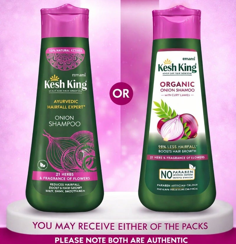 Kesh King Organic Onion Shampoo With Curry Leaves 300ml | Ayurvedic Hair Fall Control Shampoo For Soft Shiny Silky Hair - Image 5