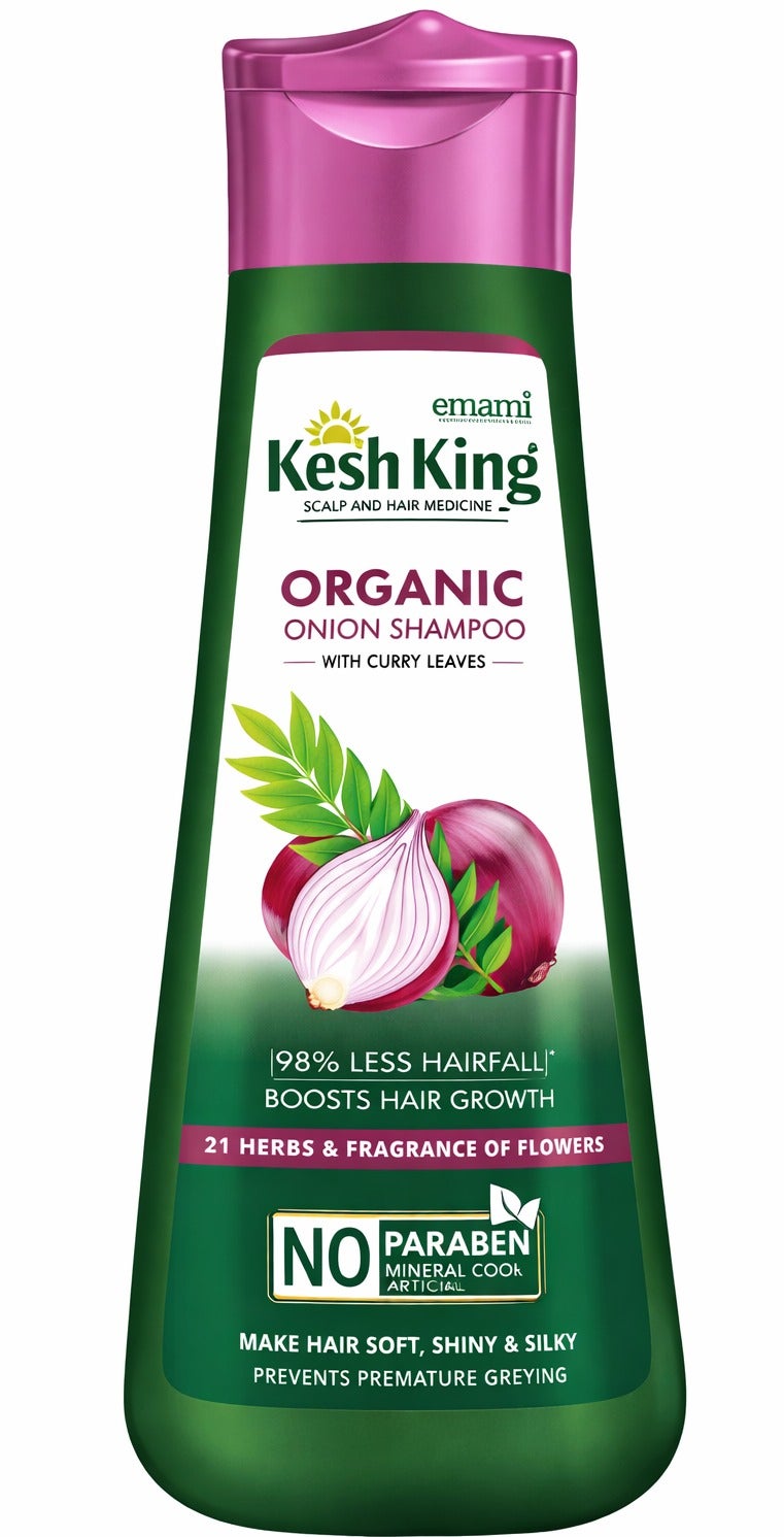 Kesh King Organic Onion Shampoo With Curry Leaves 300ml | Ayurvedic Hair Fall Control Shampoo For Soft Shiny Silky Hair - Image 1