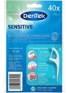 Dentek DenTek Sensitive Clean Dental Floss Sticks for Sensitive Gums  40  - Image 2