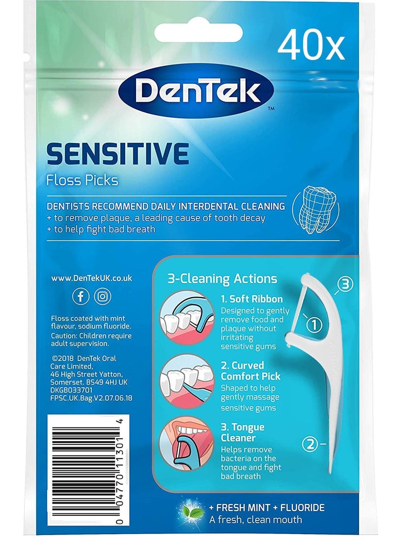 Dentek DenTek Sensitive Clean Dental Floss Sticks for Sensitive Gums  40  - Image 2