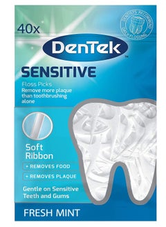 Dentek DenTek Sensitive Clean Dental Floss Sticks for Sensitive Gums  40  - Image 1