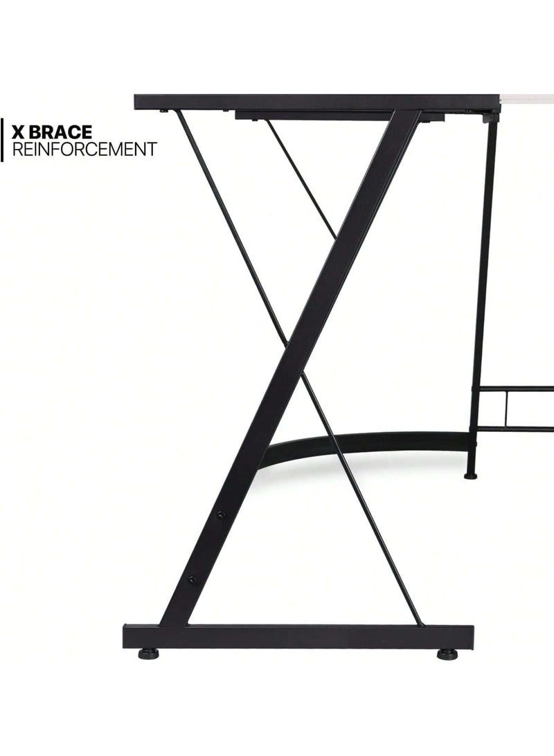 ZUIHAO L Shaped Desk Gaming Table Desk,Home Office Workstation with Large Monitor Stand,White  - Image 5