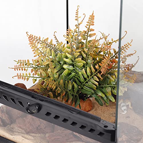 WOLEDOE Fake Fall Colors Boston Fern, Reptile Plants for Terrarium, Amphibian Tank Accessories Habitat Decor fit Crested Gecko Leopard Lizard Chameleon Ball Python Snake Frog - Image 4