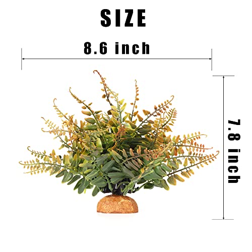 WOLEDOE Fake Fall Colors Boston Fern, Reptile Plants for Terrarium, Amphibian Tank Accessories Habitat Decor fit Crested Gecko Leopard Lizard Chameleon Ball Python Snake Frog - Image 2