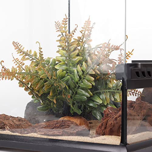 WOLEDOE Fake Fall Colors Boston Fern, Reptile Plants for Terrarium, Amphibian Tank Accessories Habitat Decor fit Crested Gecko Leopard Lizard Chameleon Ball Python Snake Frog - Image 5