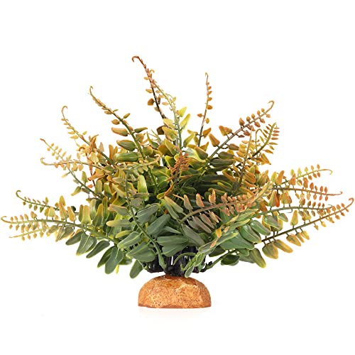 WOLEDOE Fake Fall Colors Boston Fern, Reptile Plants for Terrarium, Amphibian Tank Accessories Habitat Decor fit Crested Gecko Leopard Lizard Chameleon Ball Python Snake Frog - Image 1