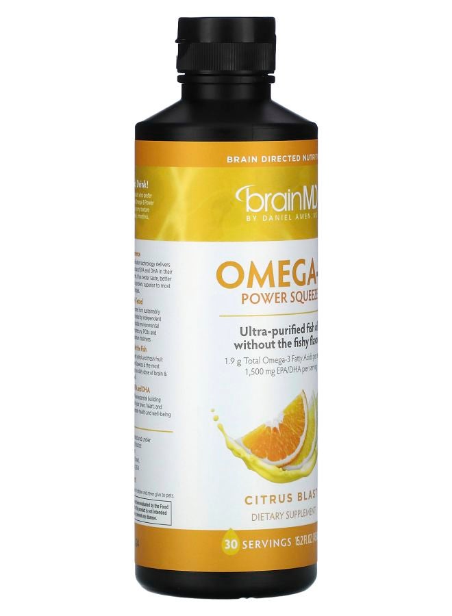 BRAINMD Omega-3 Power Squeeze Citrus Blast 15.2 fl oz (477 g) - Image 2