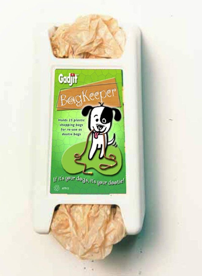 Gadjit Doodie (Dog Poop) Plastic Bag Keeper - Dog Waste Bag Dispenser, Plastic Storage Unit that Holds 20+ Plastic Grocery Bags, Mount on a Wall or Store in a Drawer or Cupboard (White) - Image 3