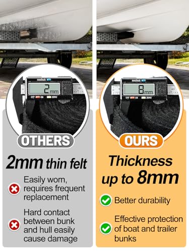 PAMASE Boat Trailer Bunk Carpet - 8mm Ultra Thick 13ft*12in Wear-Resistant Marine Carpeting Covers for 2x4 Boat Lift Bunks, Shock Absorption Padding Mats Parts Accessories for Jet Ski - Image 2