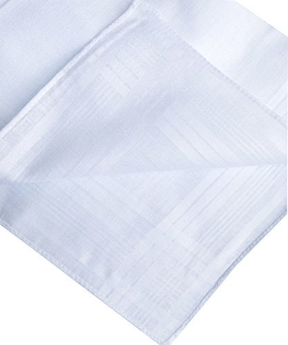 CoCoUSM Men's Handkerchiefs 100% Cotton Solid White Hankies Set - Image 5