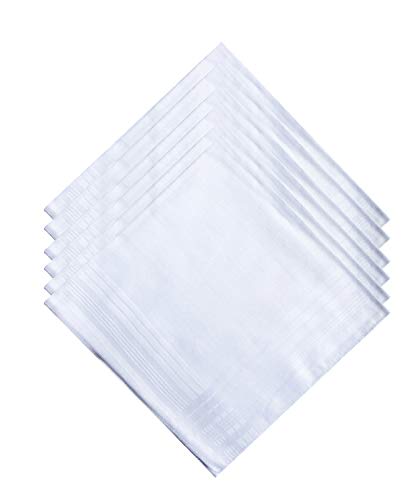CoCoUSM Men's Handkerchiefs 100% Cotton Solid White Hankies Set - Image 2