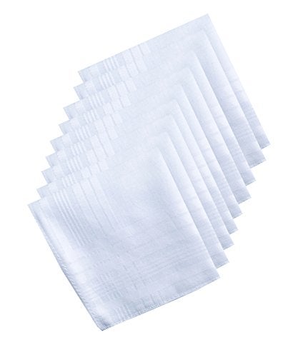 CoCoUSM Men's Handkerchiefs 100% Cotton Solid White Hankies Set - Image 1