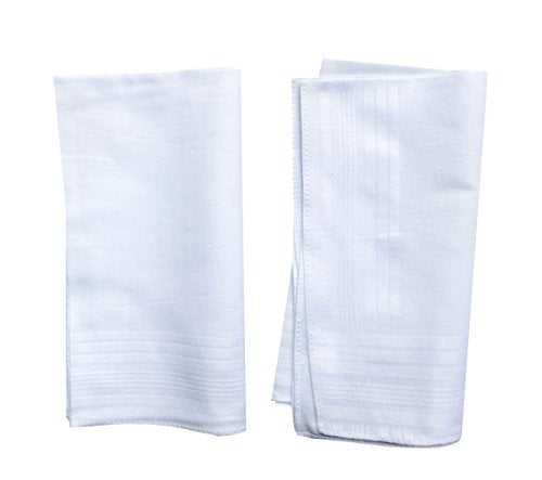 CoCoUSM Men's Handkerchiefs 100% Cotton Solid White Hankies Set - Image 3