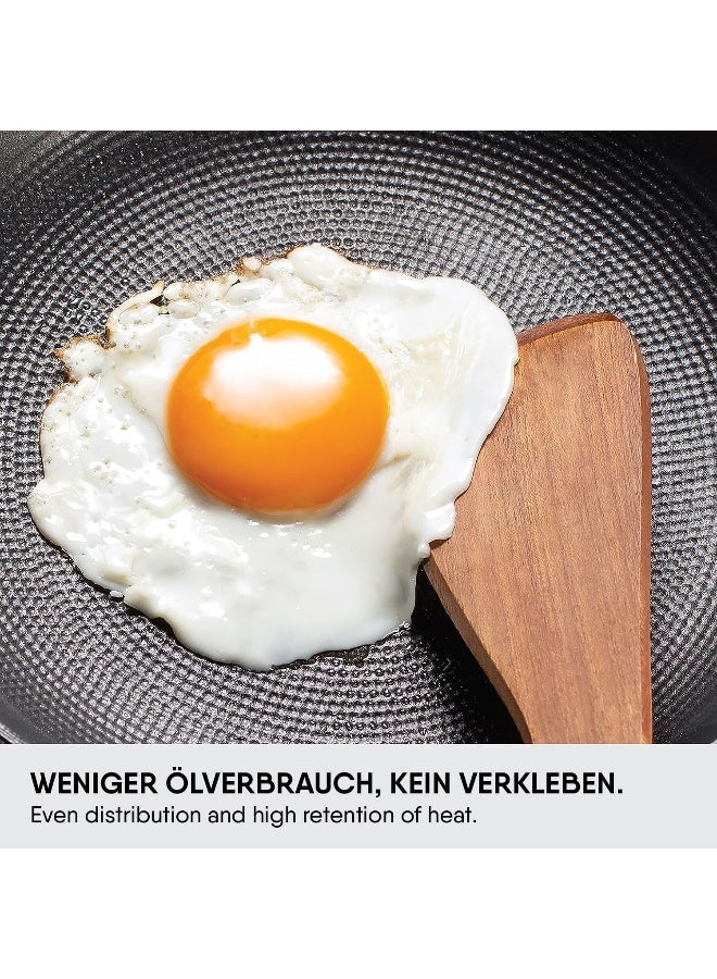 Stahl مقلاة حديد زهر من ستال مع مقبض، خفيفة الوزن، لجميع أنواع المواقد، مقاومة للصدأ، سوداء، بدون غطاء، قطر 28 سم، 2.3 لتر (لـ 6 أشخاص) - Image 2