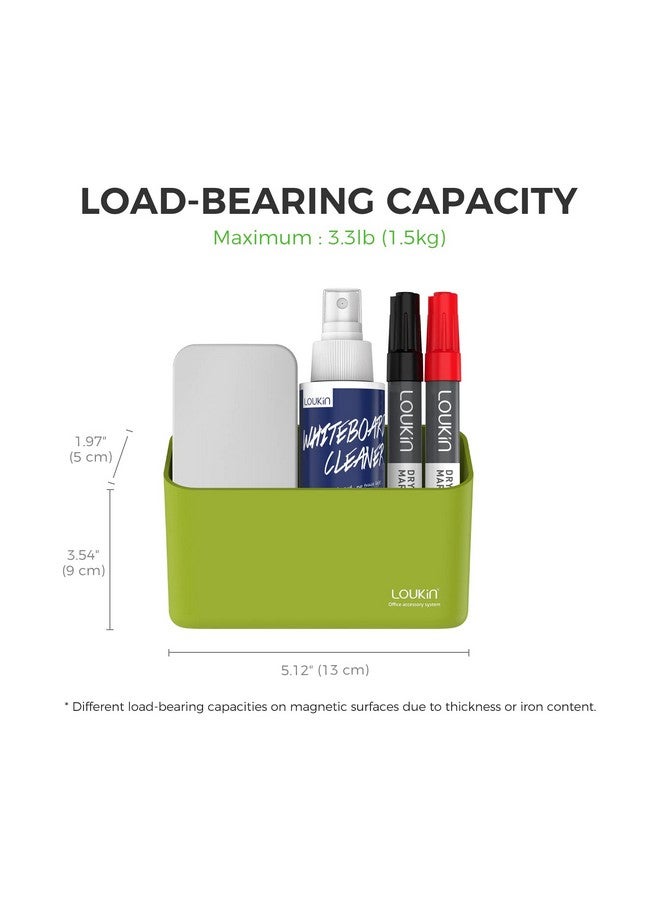 Loukin Magnetic Marker Holder, Dry Erase Marker Holder, Remote Control Holder, Magnetic Storage Organizer For Whiteboard Or Refrigerators (Green) - Image 4