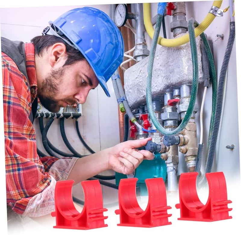 مشابك دعم الأنابيب الحمراء خفيفة الوزن للخراطيم والأنابيب والكابلات والقنوات 3 × 2 سم - Image 5