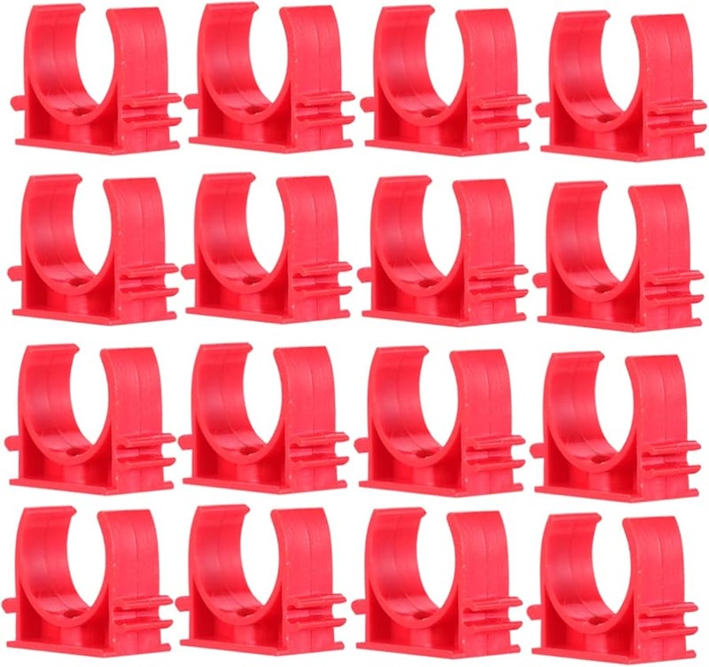 مشابك دعم الأنابيب الحمراء خفيفة الوزن للخراطيم والأنابيب والكابلات والقنوات 3 × 2 سم - Image 1