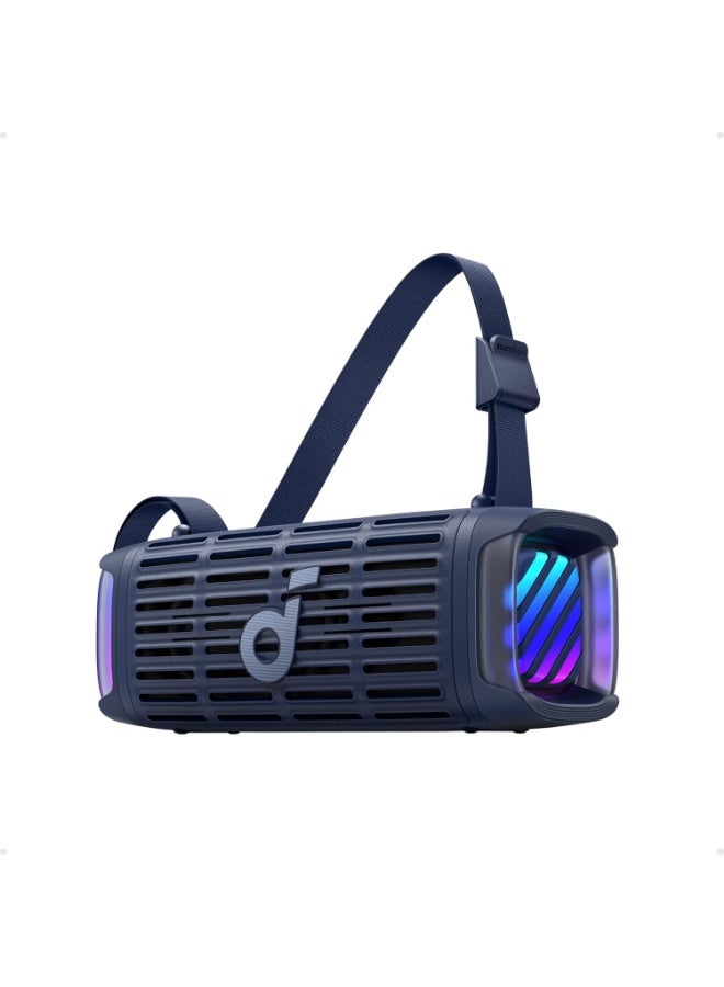 ساوند كور ساوندكور بوم ٣ آي، مكبرات صوت خارجية متينة، مقاومة للماء بمعيار IP68، تشغيل عائم، مقاومة للمياه المالحة، باس أب ٢.٠، مكبر صوت محمول بقوة ٥٠ واط، بلوتوث ٥.٣، ١٦ ساعة، TWS، مناسب للتجديف, الصيد, التخييم، لون الأزرق العميق لماء المحيط - Image 1