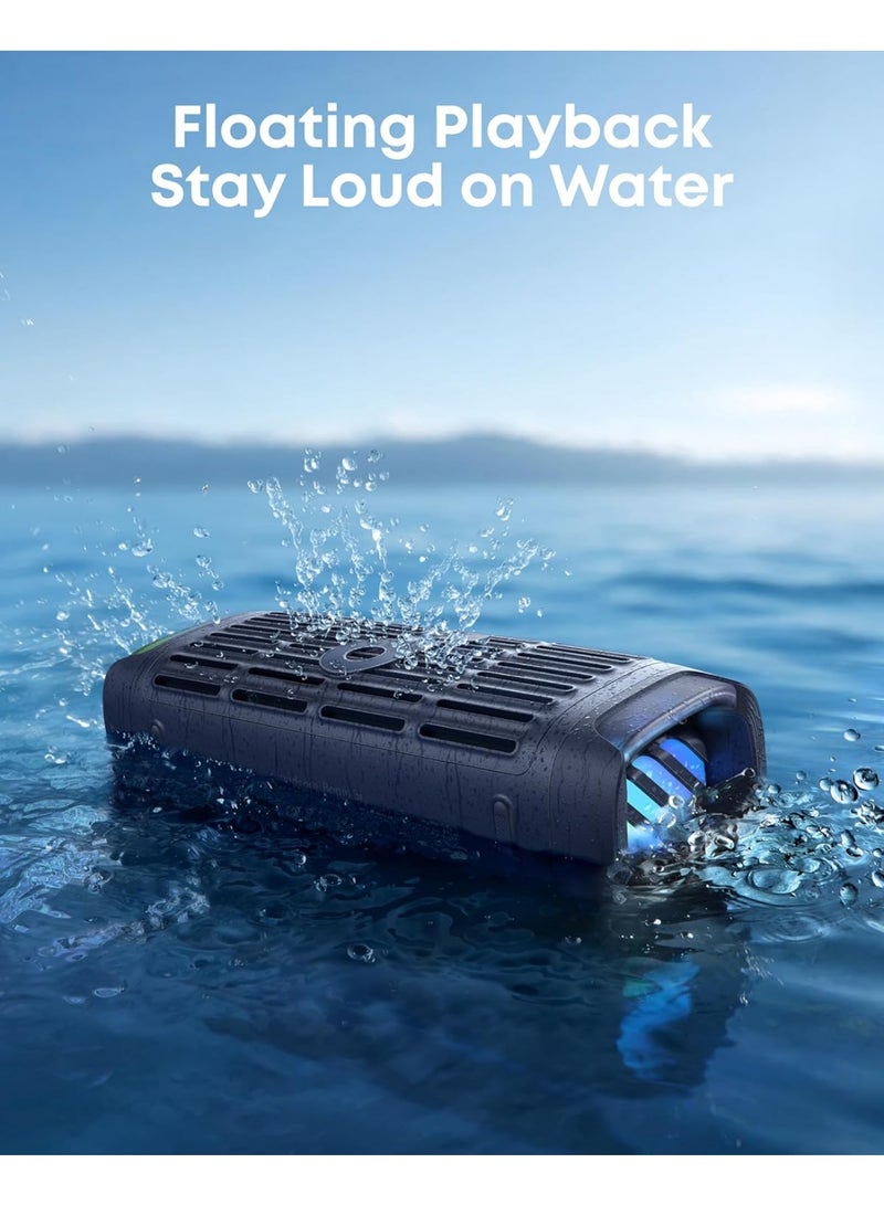 ساوند كور ساوندكور بوم ٣ آي، مكبرات صوت خارجية متينة، مقاومة للماء بمعيار IP68، تشغيل عائم، مقاومة للمياه المالحة، باس أب ٢.٠، مكبر صوت محمول بقوة ٥٠ واط، بلوتوث ٥.٣، ١٦ ساعة، TWS، مناسب للتجديف, الصيد, التخييم، لون الأزرق العميق لماء المحيط - Image 5