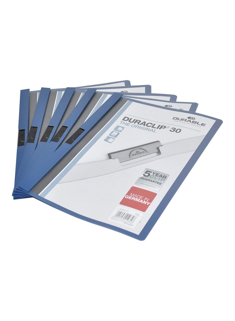 Durable A4 Size Plastic Duraclip File (Dark Blue) 25-Piece - DUPG2200-07 - Image 1