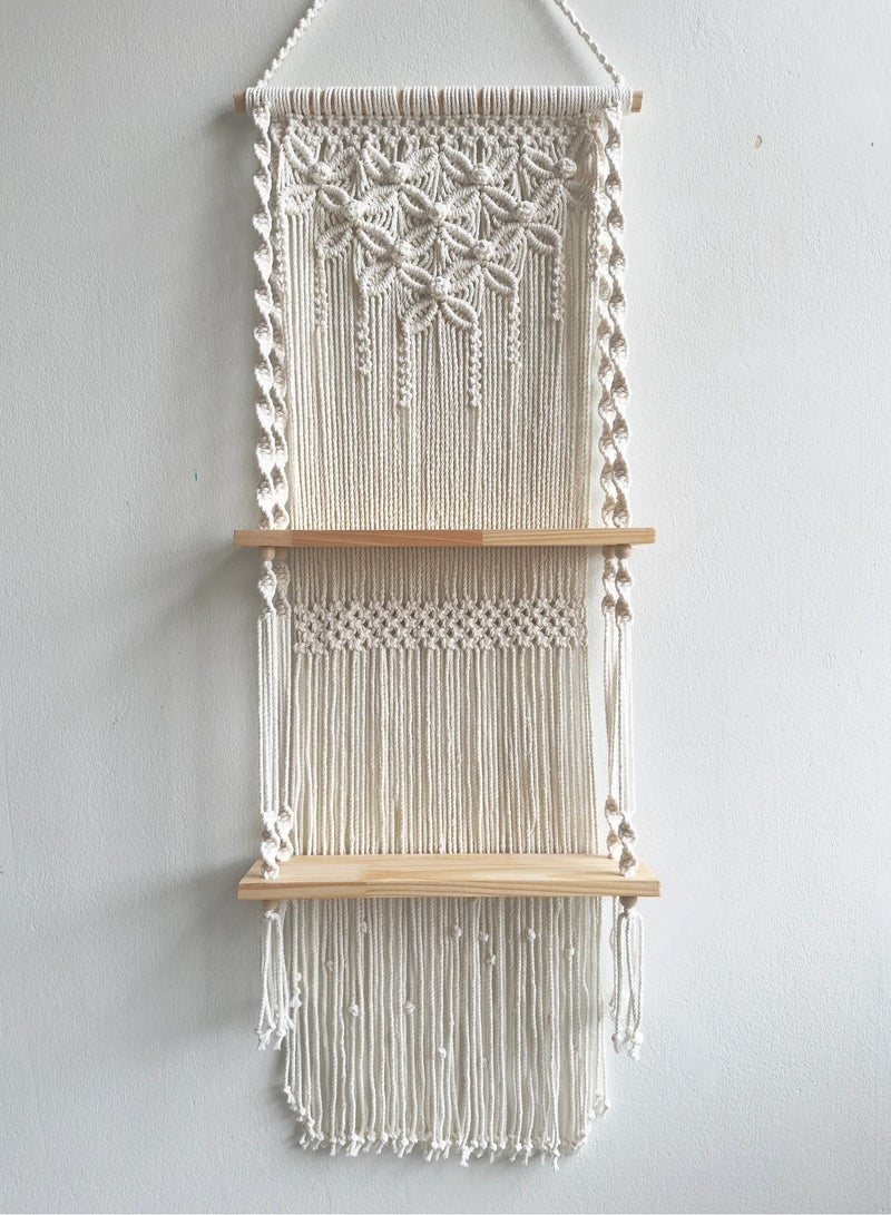 Antikiano Wall Hanging - Handmade macrame hanging shelf with an elegant boho design - Image 3