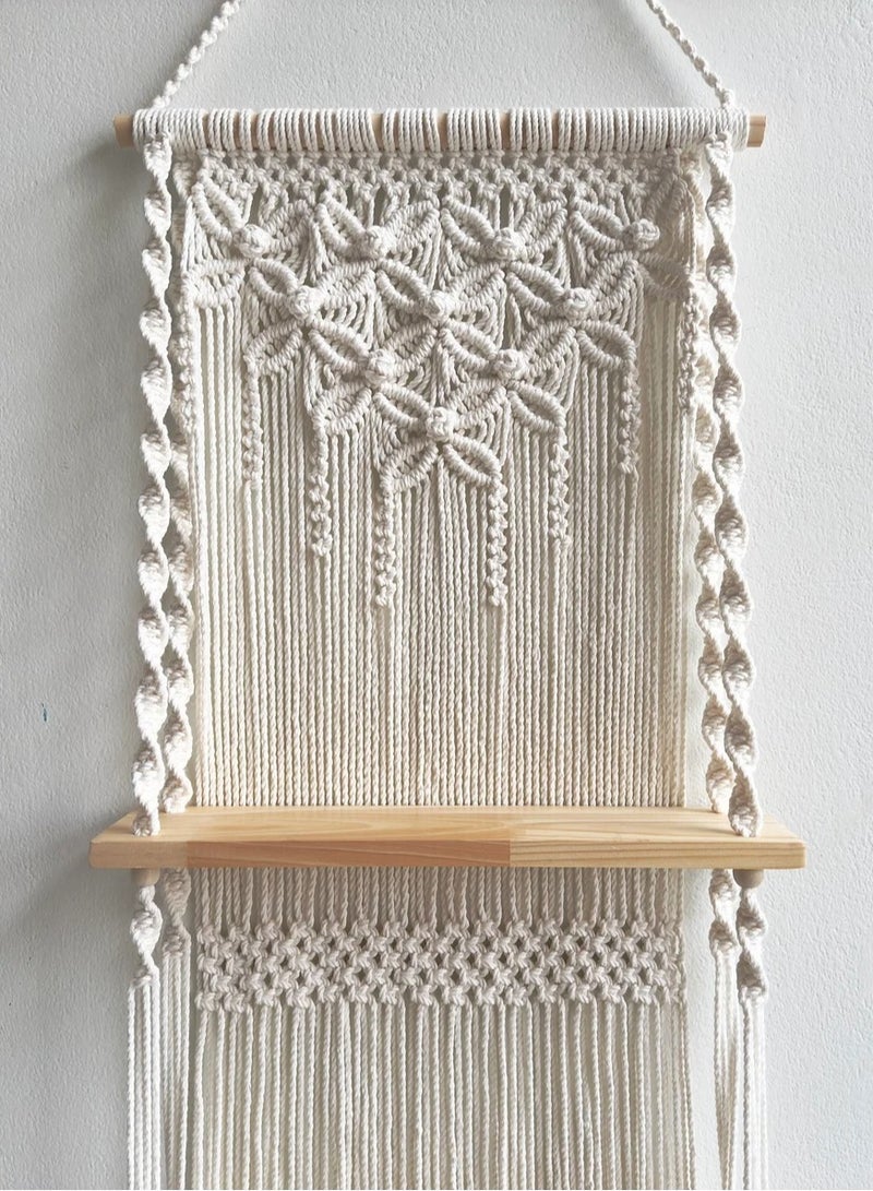 Antikiano Wall Hanging - Handmade macrame hanging shelf with an elegant boho design - Image 4