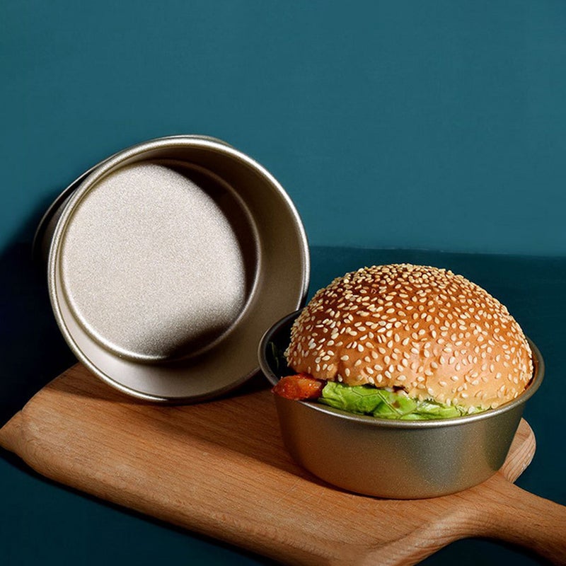 2PCS Burger Mold Non-stick Round Cheese Cupcake Household Baking Tool - Image 2