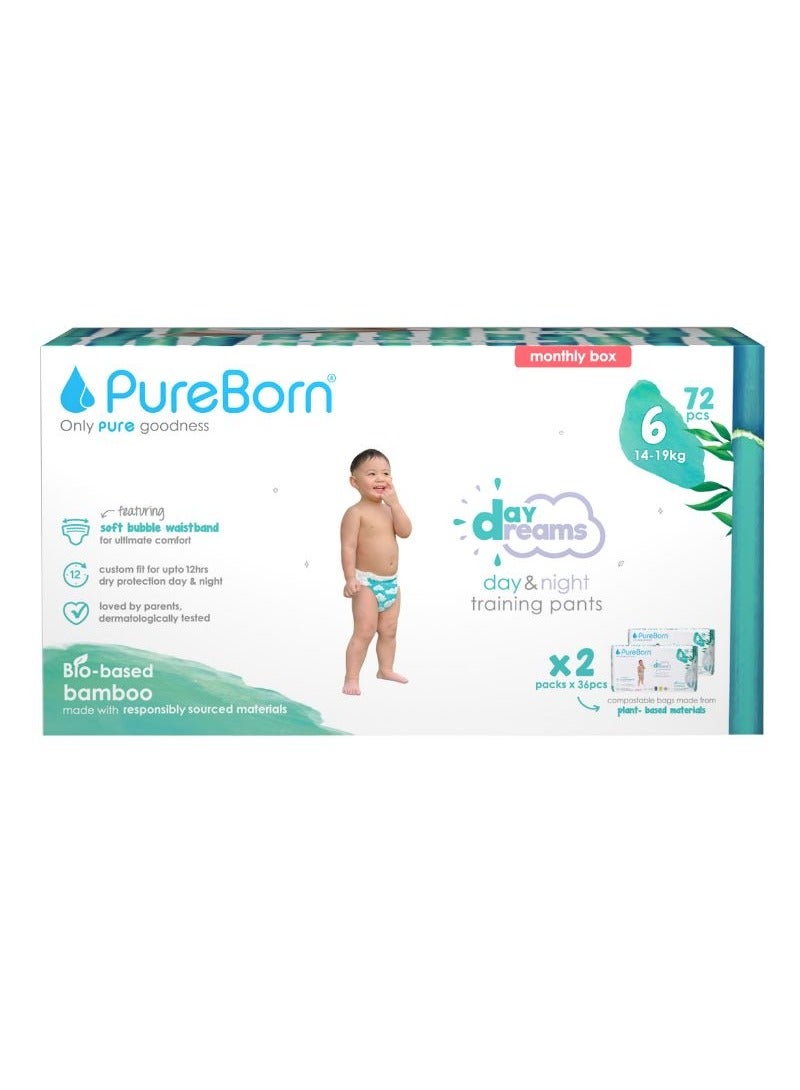 PureBorn Pull Ups Master Pack Size 6 Pant Diapers 2 x 36 Pants