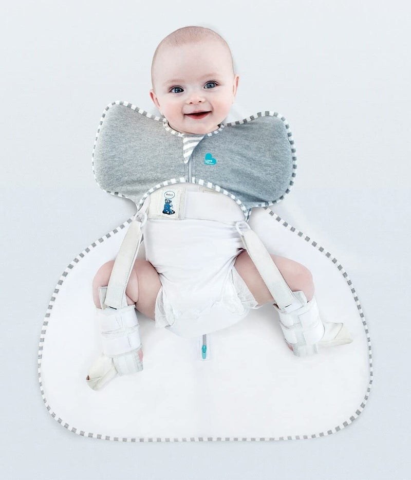 Love to Dream Swaddle UP Transition Bag, Hip Dysplasia, White, Medium, Specially Designed Swaddle Up with a Wider fit at The Bottom so That it can be Worn Over a Hip dysplasia Harness or Brace - Image 3