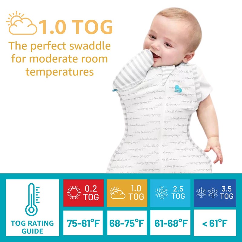 Love to Dream Swaddle UP Transition Bag, Hip Dysplasia, White, Medium, Specially Designed Swaddle Up with a Wider fit at The Bottom so That it can be Worn Over a Hip dysplasia Harness or Brace - Image 5
