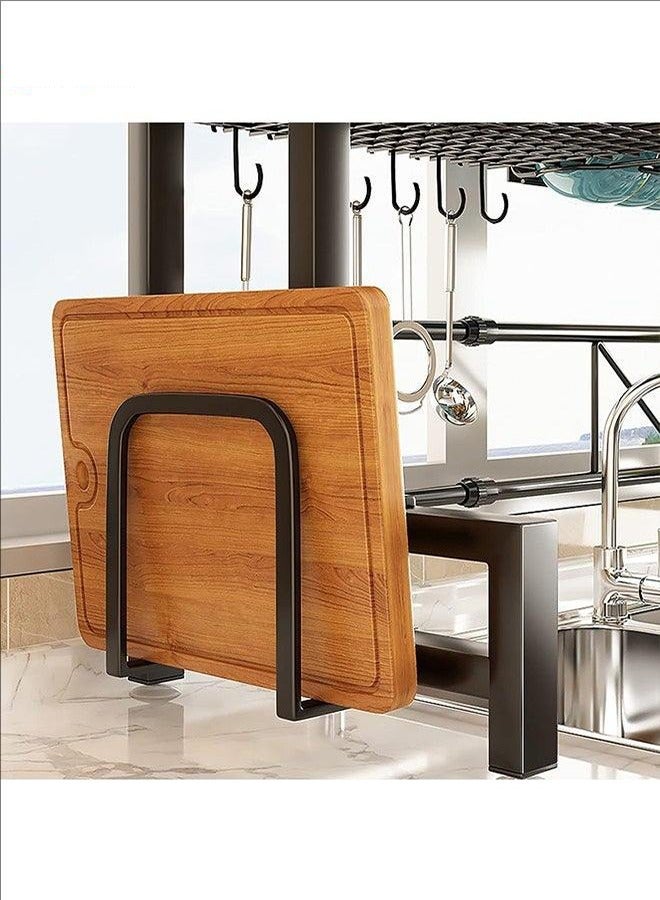 BLOOMING TIME Adjustable Kitchen Drainer Rack, Dishware Storage Rack, Countertop Shelving Unit, Kitchen Storage Rack, Carbon Steel + Powder-Coated Finish, Space-Saving Design, Dismountable for Easy Cleaning, Black  - Image 5