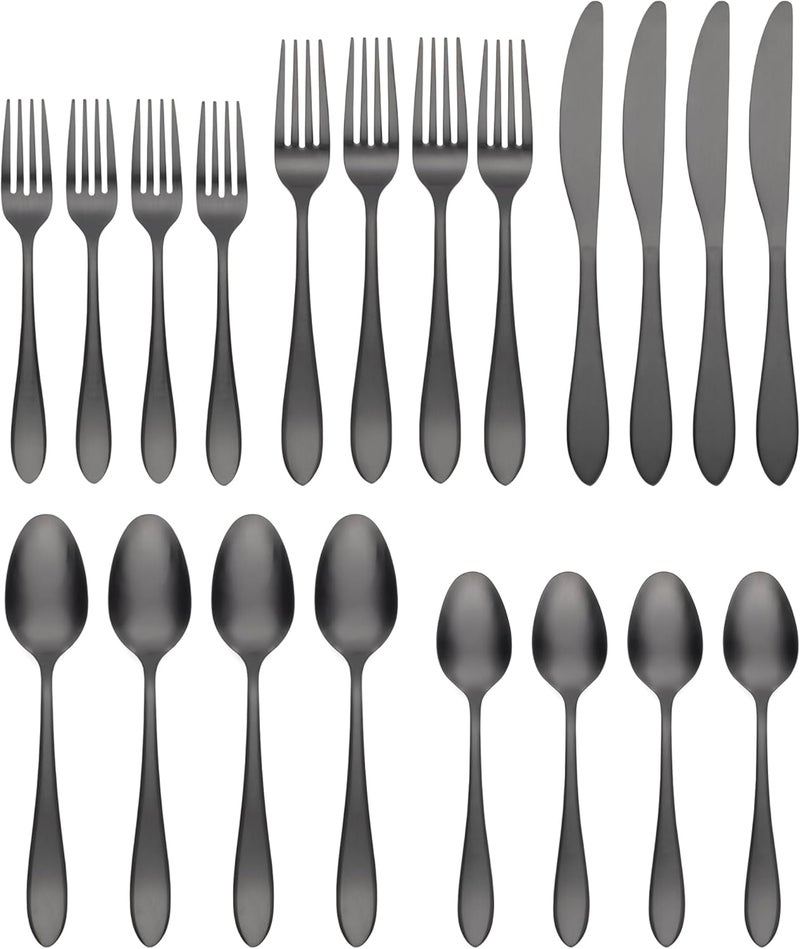 Cambridge Black 20Piece Flatware Set Delia Satin - Image 2