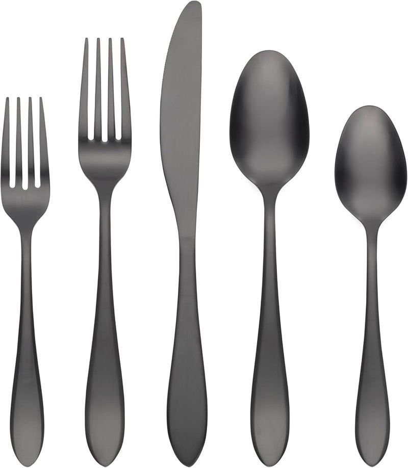 Cambridge Black 20Piece Flatware Set Delia Satin - Image 1