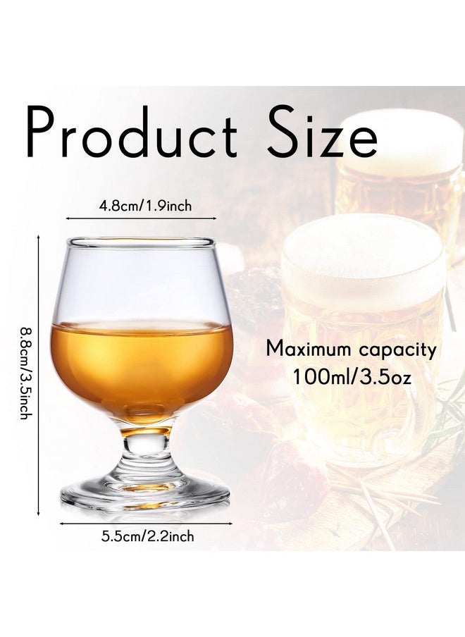 Qunclay 12 Pieces 3.5 Oz Shot Glass Cute Brandy Snifter Cognac Bourbon Liquor Tequila Glasses Clear Small Sherry Whiskey Tasting Glasses For Martini Wine Drinking Liquor Beer Cup  - Image 2