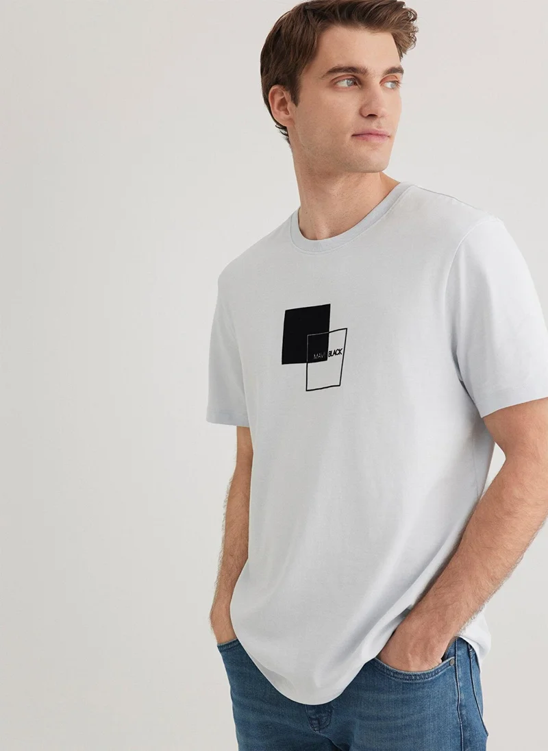 MAVI Mavi Black Printed Blue T-shirt