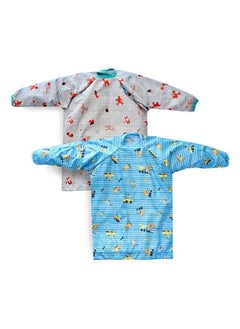 2 Pack Coverall Baby Feeding Bib Easy To Clean Long Sleeve Bib Baby Bibs For Eating Adjustable High Chair Catch All Sleeved Bib