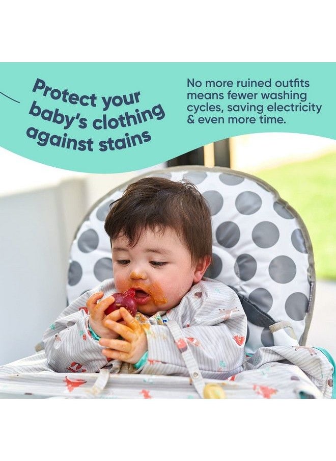 bibado - 2 Pack Coverall Baby Feeding Bib Easy To Clean Long Sleeve Bib Baby Bibs For Eating Adjustable High Chair Catch All Sleeved Bib - Image 1