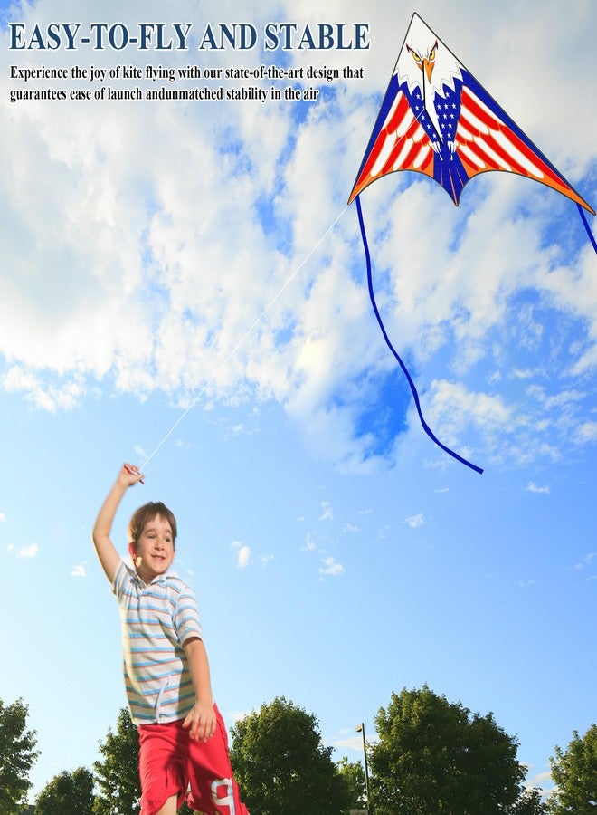 Crogift Kites For Kids Ages 4-8 & 8-12，Large Delta Kites For Adults, Boys And Girls Beach, Easy To Fly, Perfect For Beginners, Gifts For Holiday Easter Festival (Eagle Flag) - Image 4