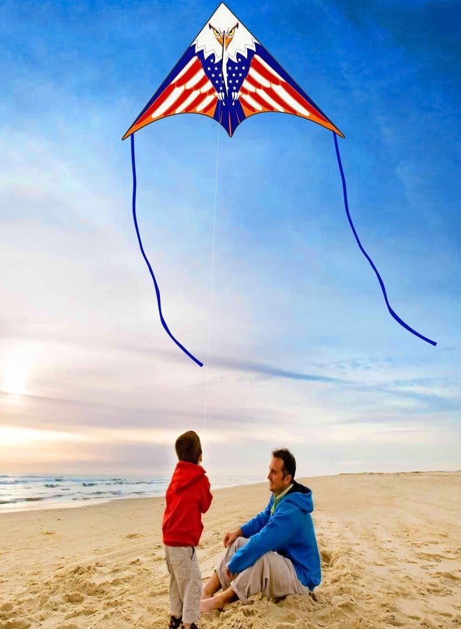 Crogift Kites For Kids Ages 4-8 & 8-12，Large Delta Kites For Adults, Boys And Girls Beach, Easy To Fly, Perfect For Beginners, Gifts For Holiday Easter Festival (Eagle Flag) - Image 5
