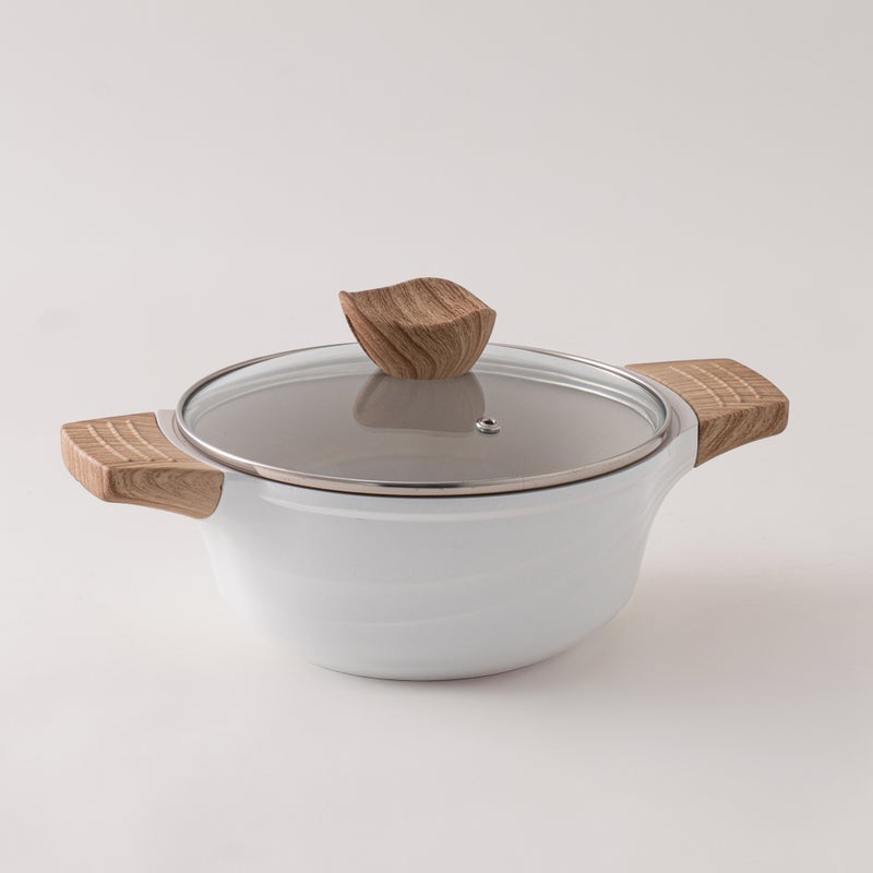 ألبرتو طقم قدور ألومنيوم 7 قطع، أبيض - Image 5