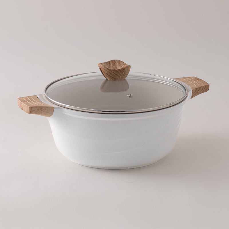 ألبرتو طقم قدور ألومنيوم 7 قطع، أبيض - Image 3