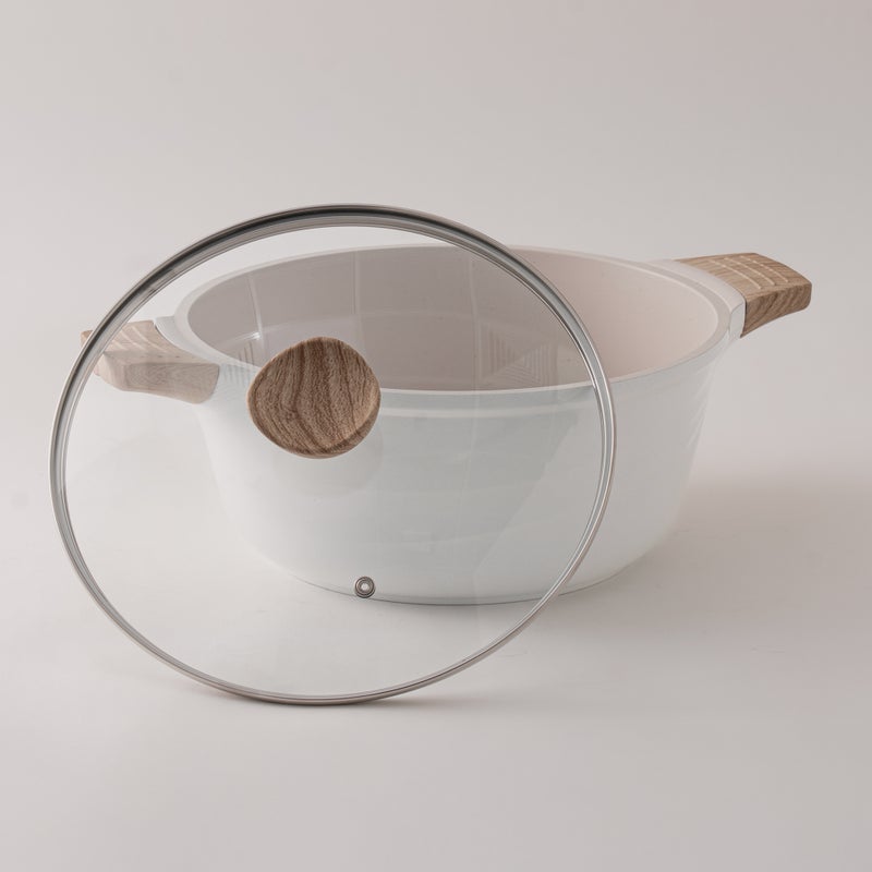 ألبرتو طقم قدور ألومنيوم 7 قطع، أبيض - Image 4